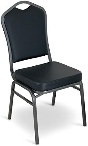 McCourt 039-10388 Superb Banquets Stack Chair, Single, Black Vinyl