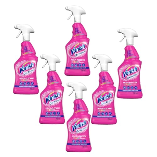 Vanish Oxi Action Vorwaschspray für Buntes – Wirksam gegen viele Arten von Flecken – Für die Vorbehandlung bunter Wäsche – 6 x 750 ml
