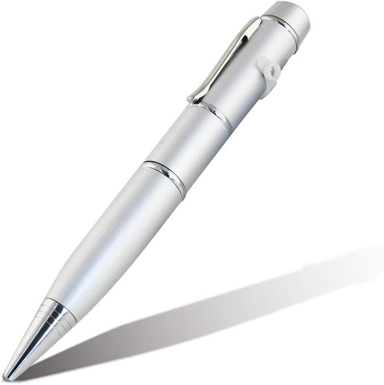 CHUYI Executive Ballpoint Pen Shape Design 32GB USB 2.0 Flash Drive Cool Pen Drive Memory Stick Unique Jump Drive Novelty Thumb Drive U Disk Xmas Gift (Metalic Silver)