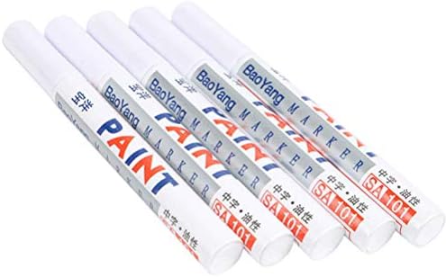 5PC White Paint Pen Marker Waterproof Permanent Car Tire Lettering Rubber Letter