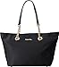 Calvin Klein Nylon Zipper Tote,Black/Gold,One Size