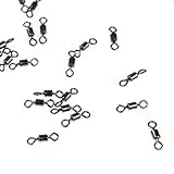 Strist(TM) 100 Pcs Rolling Barrel Swivel 10# Solid Rings Stainless Steel Fishing Swivel Connector Lure Tackle Swivels Tool