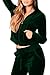 Linsery Women's Winter Velour Zipper Hooded Jacket Jogger Pants 2 Piece Sweatsuit