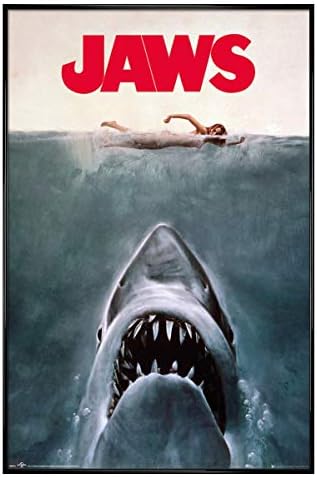 Jaws Gloss Black Framed Maxi Poster 61 x 91.5cm