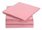 Clara Clark Hypoallergenic King Soft Brushed Microfiber with Deep Pocket Fitted Sheet - Pink