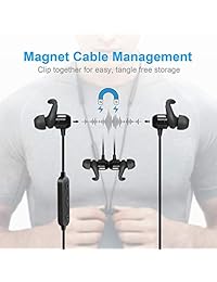 Auriculares Bluetooth VICOUP inalámbricos deportivos con micrófono HD, 12 horas de batería dual, Bluetooth 4.2 resistente al sudor, correa magnética para el cuello para correr y entrenar.