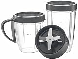NutriBullet Cups & Blade Replacement Parts Set by Preferred Parts | Premium NUTRiBULLET High-Speed Blender Accessories Deluxe Upgrade Kit (Gray) by Preferred Parts