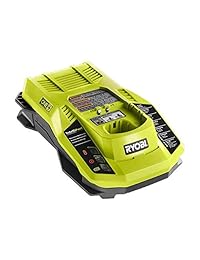 Cargador de batería Ryobi P117 One+ 18 Volt, química dual para baterías NiCad y de ion-litio, puerto inteligente (batería no incluida, solo cargador)