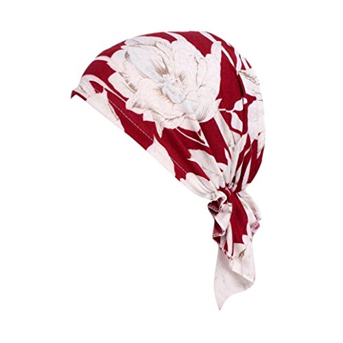 Womens Bandana Scarf Pre Tied Chemo Hat Beanie Cancer Turban Headwear (C)