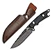 Mossy Oak Fixed Blade Knife, Full Tang High-Grade Survival Knife, G10 Handle with Genuine Leather Sheath - Multi-Tool with Bottle Opener and Glass Breaker, for Outdoors, Camping, Huntingï¼ˆStone Washï¼‰