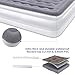 SPREEY Air Mattress Durable Air Bed - Rapid Inflation with Built-in Electric Pump, Raised Airbed Fitted Soft Flocking for Guest, Camping& Emergency Usage, Height 22
