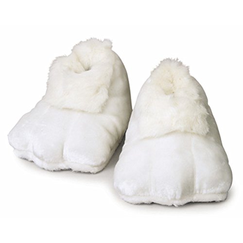 White Plush Bunny Adult Shoes (Pair) Easter Rabbit Mascot Feet Costume Slippers