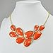 Jane Stone Orange Red Statement Choker Necklace Bib Fashion Necklace Evening Party Jewelry(fn0564-orange Red)