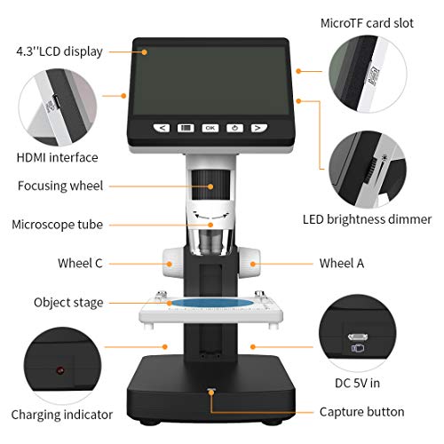 5 Microscope+ROTEK+Rechargeable+Megapixels+Compound