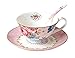 Jusalpha vintage rose bone china tea cup/Coffe cup spoon and saucer set (FL TCS04)