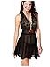 COSWE Moonight Plus Size Lace Top Babydoll Lingerie for Women (3XL, Black)