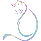 NBFU Sitting Kitten Cat Animal 2 (Holographic Opal Purple) (Set Of 2) Premium Waterproof Vinyl Decal Stickers For Laptop Phone Accessory Helmet Car Window Bumper Mug Tuber Cup Door Wall Decoration