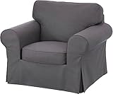 The Heavy Cotton Ektorp Chair Cover Replacement is Custom Made for Ektorp Armchair Cover, A One Seat Sofa Slipcover Replacement (Dense Cotton Dark Gray)