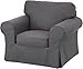 The Heavy Cotton Ektorp Chair Cover Replacement is Custom Made for Ektorp Armchair Cover, A One Seat Sofa Slipcover Replacement (Dense Cotton Dark Gray)