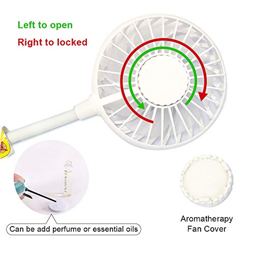 Portable Neck USB Fans - Battery Rechargeable with Colorful LED Light with 3 Speed Adjustable, 360 ° Free Rotation Hand Free Fan for Home Office Travel Sport Outdoor - Thumbnail 4