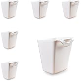 6 Pack Hanging Cup Holders, Wall Organizers, Rolling Cart Accessories Hanging Pen Holders Storage Containers Hanging Buckets for Home Decor Office, Kitchen, Art & Craft Supplies Accessories (White)