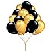Fecedy 12" 100pcs Gold Black Round Balloons primary