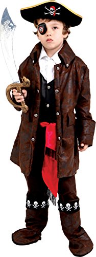 Boys Carribean Boy Pirate Kids Child Fancy Dress Party Halloween Costume