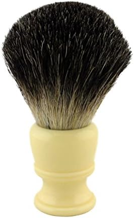 VIGSHAVING 26mm Knot Begie Resin Handle Black Badger Hair Shaving Brush