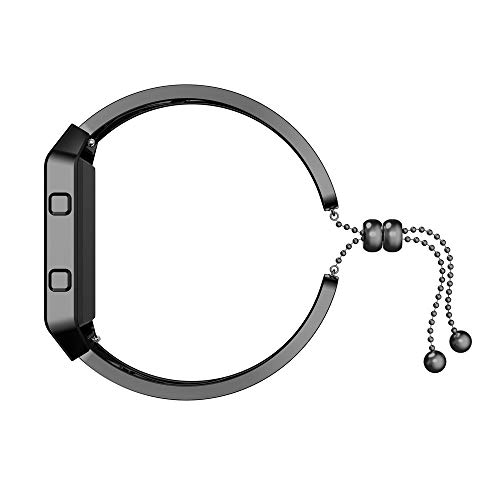 Cywulin Compatible for Fitbit Blaze Bands, Stainless Steel Replacement Wristband Strap Bracelet Metal Accessory with Protective Frame Case for Fitbit Blaze Smart Fitness Watch Women Men (Black)