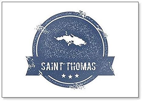 Amazon Com Saint Thomas Travel Rubber Stamp With The Name And Map Of Island Illustration Fridge Magnet Kitchen Dining