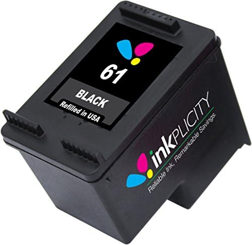 Inkplicity Refilled Ink Cartridge Replacement for HP 61 (Black)				