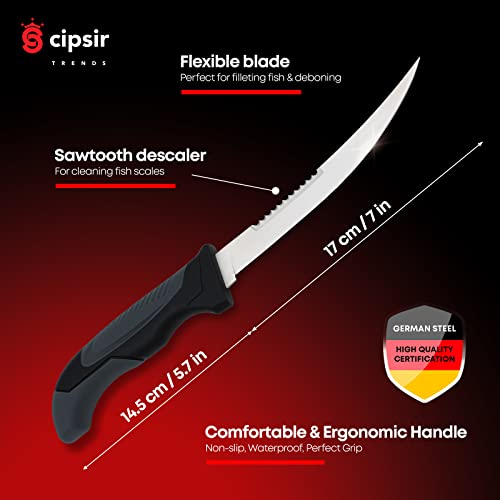Meat and fish Fillet Knife Curved salty water resistant german steel