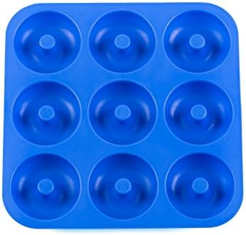 Large Donut Pan Professional Grade Non-Stick Silicone Donut Pan, Makes 9 Full Size Donuts,Made Of Heavy Duty, Heat Resistant Material, Dishwasher and Freezer Safe Donut Mold