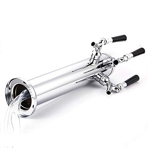 Lfhelper 3-Faucet Beer Tower Stainless Steel Triple Beer Tower Dispenser Kegerator 14.17"(360mm) Height 2.99"(76mm) Dia 47.24"(120cm) Length Tube - Thumbnail 4