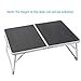 Foldable Laptop Table, Superjare Bed Desk, Breakfast Serving Bed Tray, Portable Mini Picnic Table & Lightweight, Folds in Half with Inner Storage Space - Black
