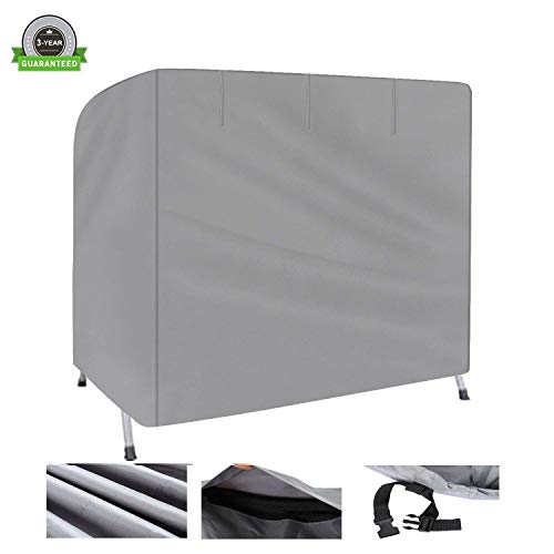 iiSPORT 3 Seater Hammock Swing Glider Canopy Cover w/Heavy Duty 600D Oxford Fabric- Waterproof Outdoor Garden Patio Triple Cover, Gray, 80" Lx 60" W x 72" H