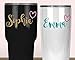 Name Decal for Tumblers, Cursive Sticker with Heart for Yeti, Your Choice of Size, Font and Colors