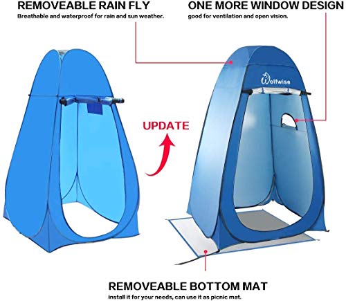 WolfWise Pop Up Privacy Shower Tent Portable Outdoor Sun Shelter Camp Toilet Changing Dressing Room
