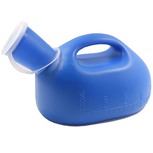 YUMSUM 2000ML Male Urinal Portable Mens Potty Pee Bottle Collector Travel Toliet (Blue)