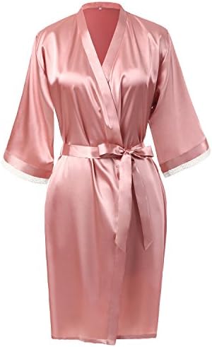 Find Dress Silky Kimono Robe Satin Robes for Women(FBA 13 Colors Free Return)