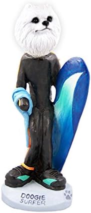 American Eskimo Miniature Surfer Doogie Collectable Figurine