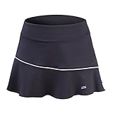 32e-SANERYI Women's CoolDry High Elastic Tennis Skirt with Shorts (sk21,Small,Black)