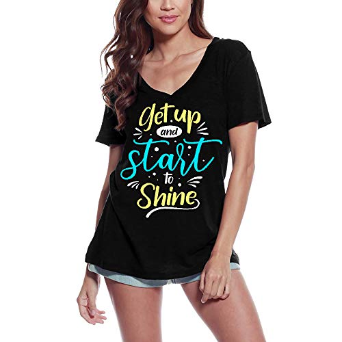 Ultrabasic-Womens-T-Shirt-Get-Up-and-Start-to-Shine-Motivational-Quote-Shirt
