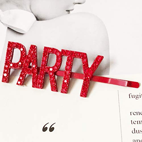 image for Messen Red Words Hair Clips Bling Luxury Crystal Rhinestones Letters H