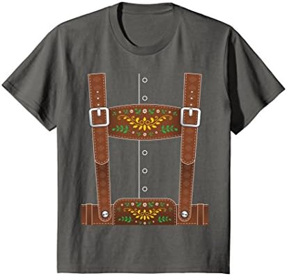 Kids Lederhosen Oktoberfest T-Shirt or Halloween Costume 8 Asphalt