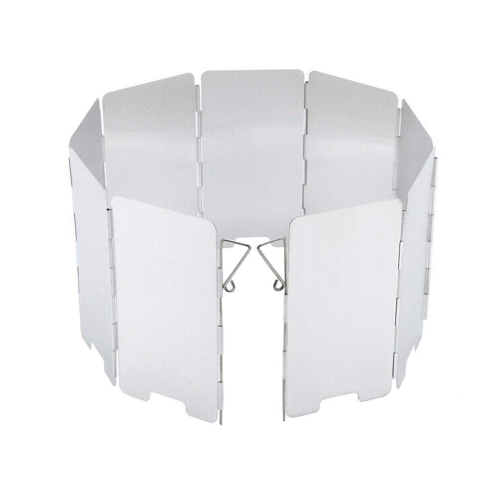Mintice 9 Plate Foldable Burner Windshield Outdoor Camping Hiking Cooker Picnic BBQ Cooking Gas Stove Wind Screen Windproof Aluminum