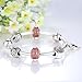 Presentski Sterling Silver Plated Charm Bangles with Heart Pendant for Teens Girls Birthday Gift