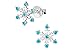 Hypoallergenic Sterling Silver Aqua CZ Simulated Diamond Snowflake Earrings for Kids