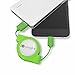 USB C Cable, Veckle 2.3 Ft Type C Retractable Cable for Nexus 5x, Nexus 6p, LG G5, OnePlus 2, Nextbit Robin, Nintendo Switch and More USB C Devices, Green