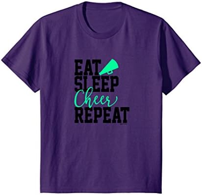 Kids Eat Sleep Cheer Repeat Best Price Cheerleader TShirt 8 Purple